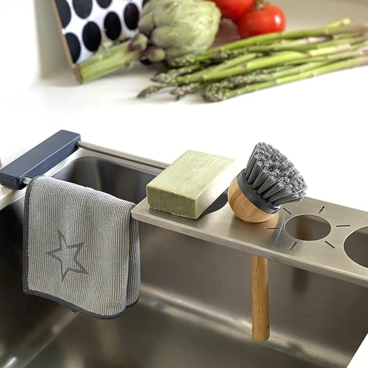 AIRM 3-in-1 Spülbecken-Organizer – Metallständer für Schwämme (8641)