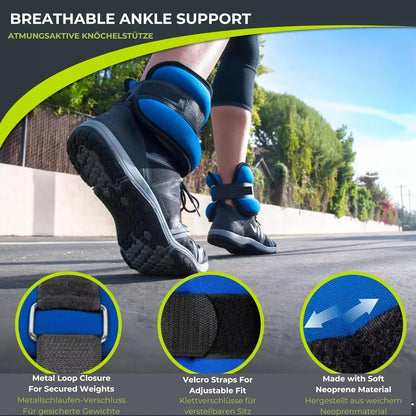 AIRM  Gewichtsmanschetten – Fuß- & Handgelenkgewichte mit Klett & Sandfüllung (8117)